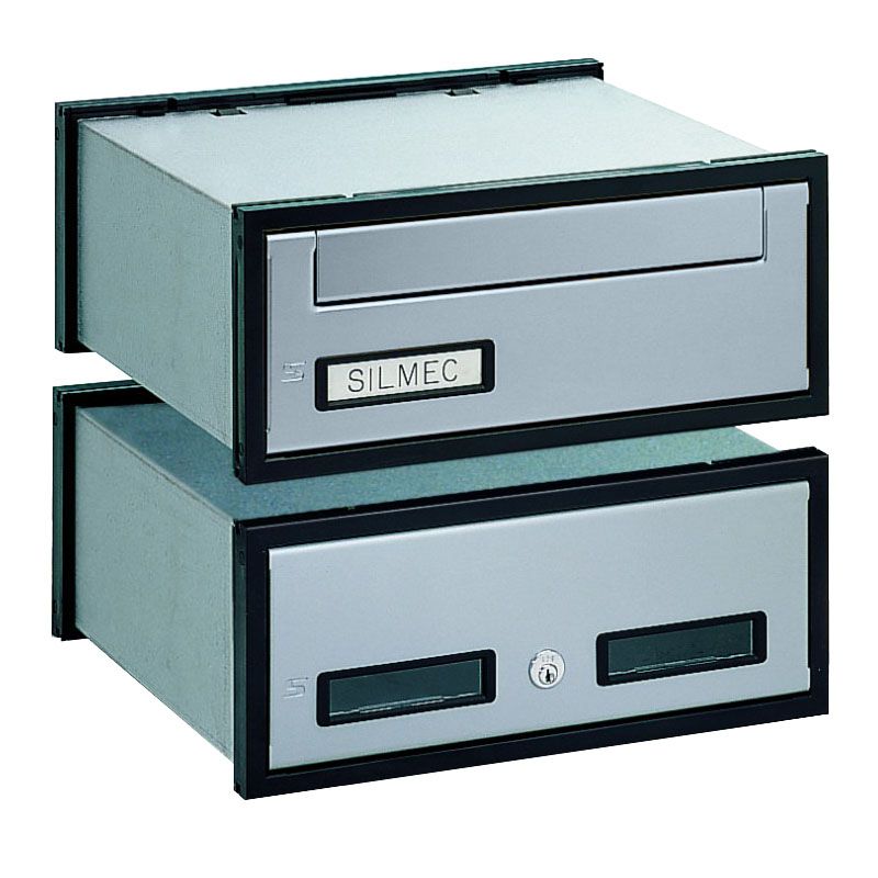 POSTALÁDA BEÉPÍTHETŐ EZÜST KÉTOLD30cmSZ*33.5cmFIXH*12.5cm SILMEC 30-303.72 POSTALÁDA, LEVÉLBEDOBÓ