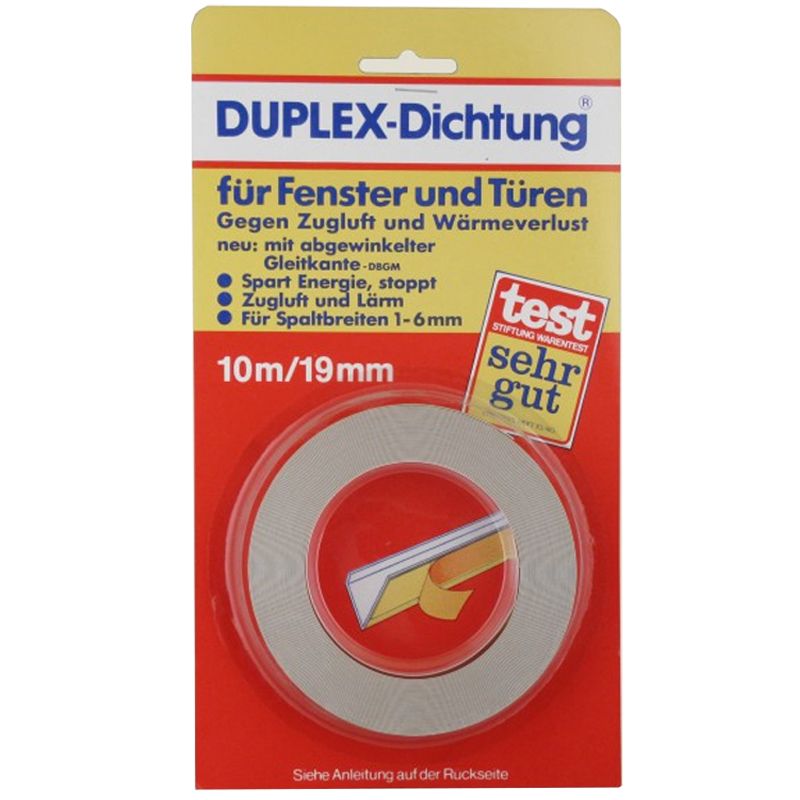ABLAKSZIGETELŐ SZALAG 10M*19mm FEHÉR V ALAKÚ LETEX DUPLEX-DUPLO SZIGETELŐ SEGÉDANYAGOK
