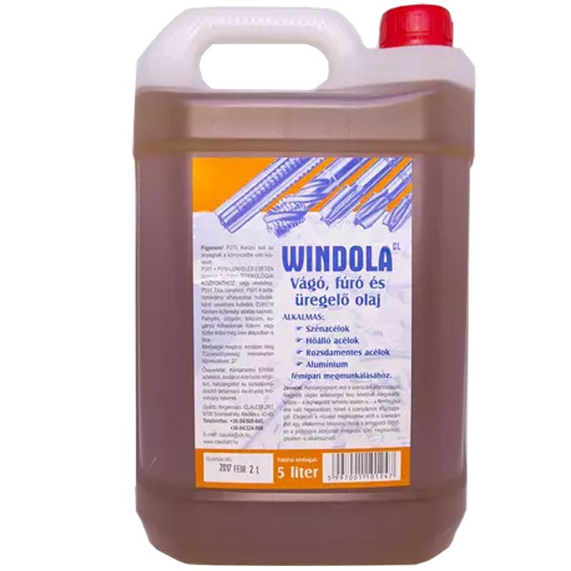 VÁGÓ-FÚRÓ ÜREGELŐ OLAJ 5L KANNÁS NEM HÍGÍTHATÓ WINDOLA SZERELÉSI, KARBANTARTÁSI ANYAG VÁGÓ-FÚRÓ ÜREGELŐ OLAJ 5L KANNÁS NEM HÍGÍTHATÓ WINDOLA SZERELÉSI, KARBANTARTÁSI ANYAG
