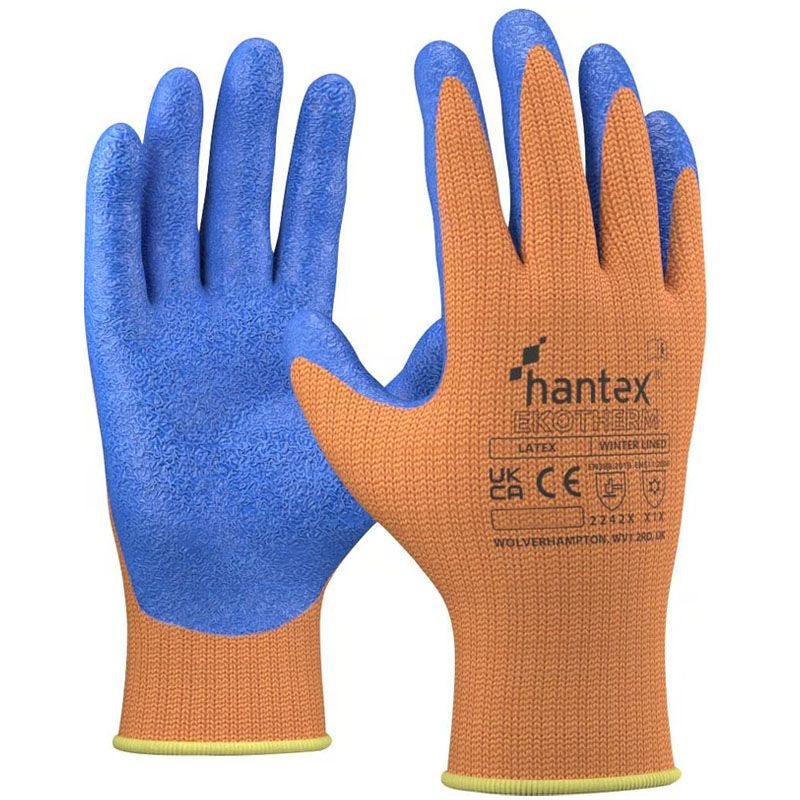 VÉDŐKESZTYŰ TÉLI MÁRTOTT 10 NARANCS-KÉK HTX-EKOTHERM/OR/10