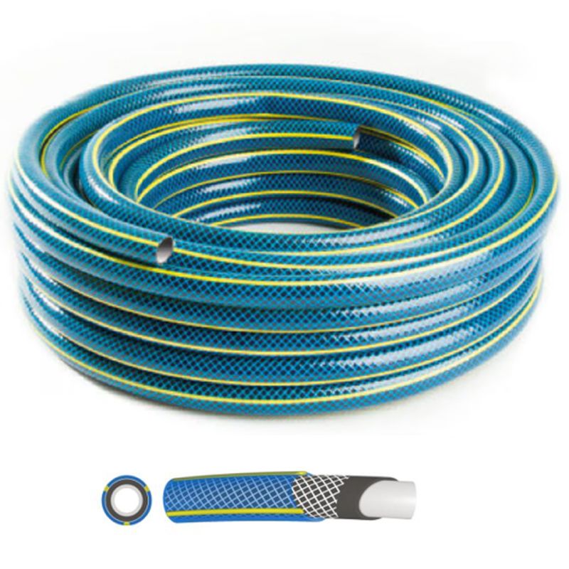 LOCSOLÓTÖMLŐ 1/2col 25M/TEK KÉK-SÁRGA SZÖVETBETÉTES POLIX BLUEBOS PLUS 16503 LOCSOLÁSTECHNIKA