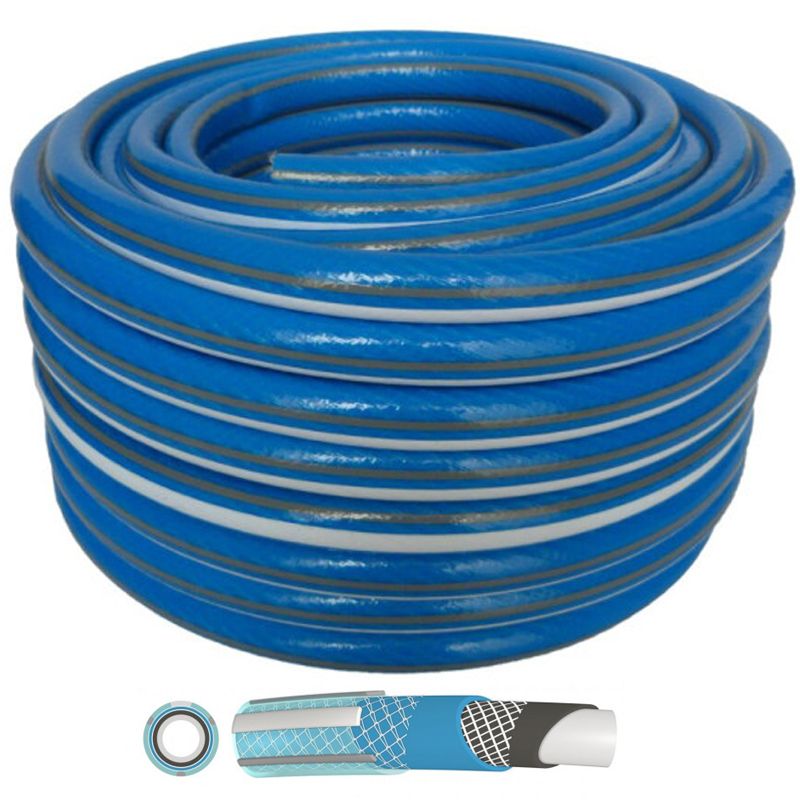LOCSOLÓTÖMLŐ 1/2col 25M/TEK KÉK-FEHÉR CSAVARODÁS MENTES PROFESSIONAL PLUS 16599 LOCSOLÁSTECHNIKA