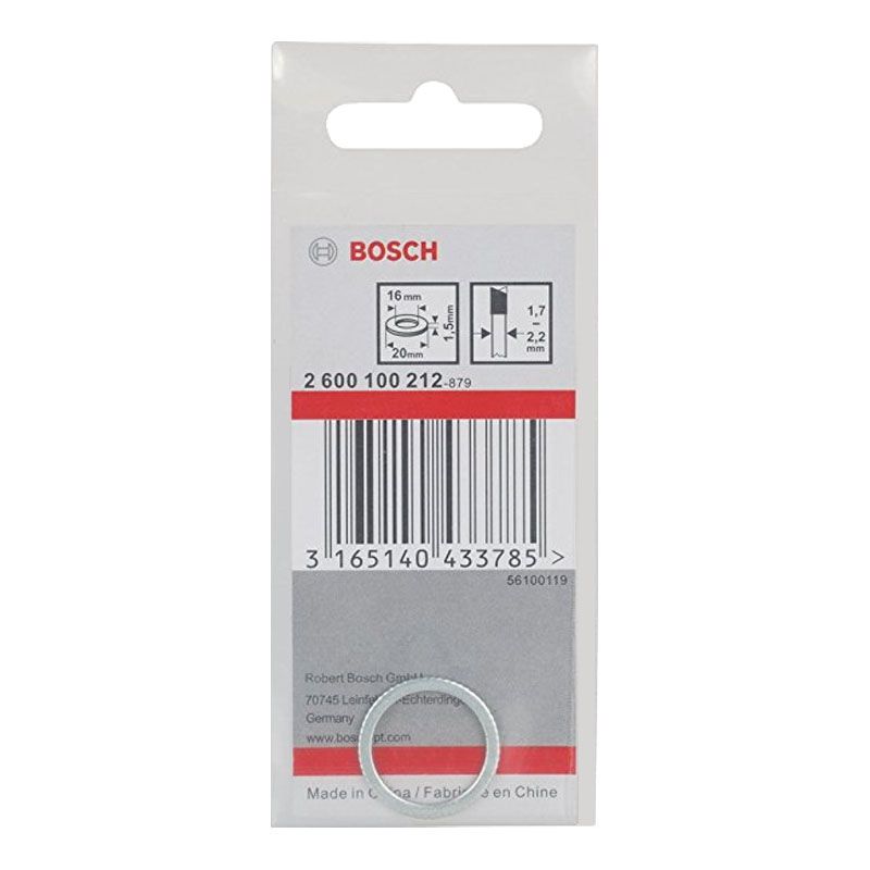 BOSCH 2600100212 KÖRFŰRÉSZTÁRCSÁHOZ ADAPTER D20/16  /1.5mm SZŰKÍTŐ GYŰRŰ  KÖRFŰRÉSZ TÁRCSA