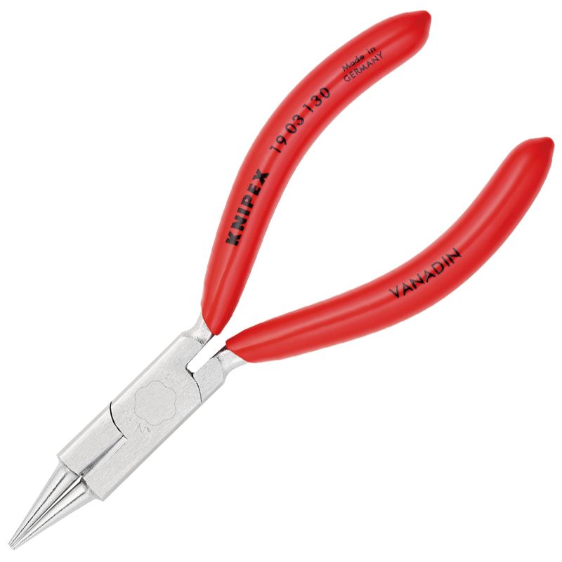 KEREKCSŐRŰFOGÓ 130mm ÉKSZERÉSZ FOGÓ, PVC NYÉL KNIPEX 1903130 FOGÓK, CSIPESZEK