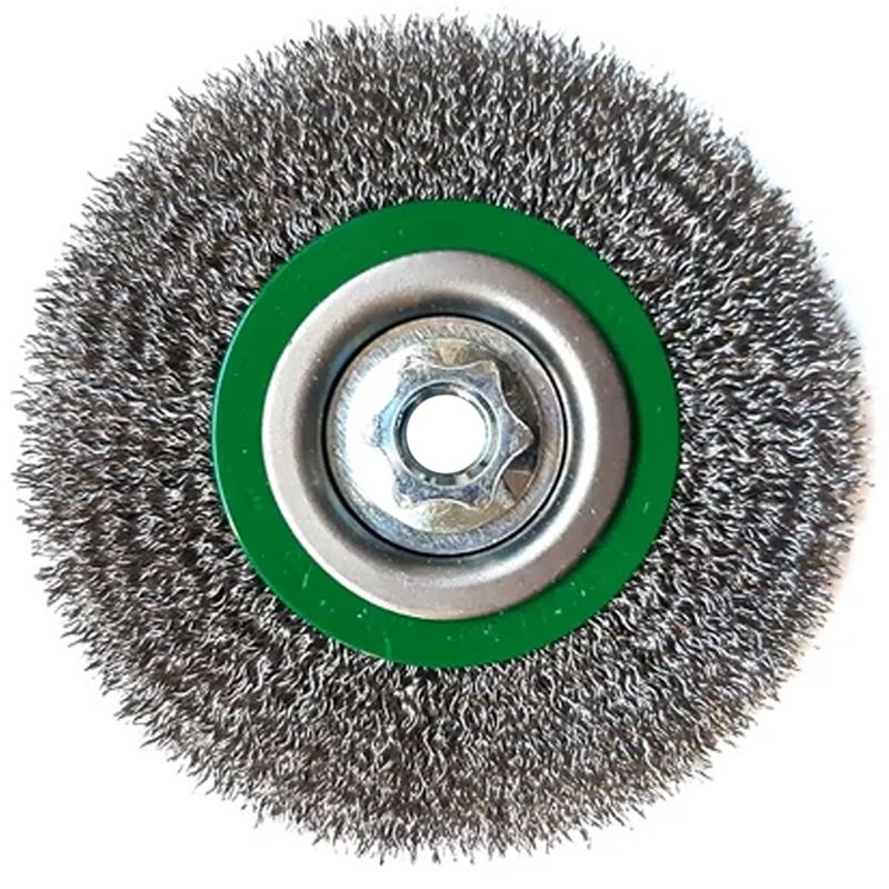 KÖRKEFE D125/M14 INOX HULLÁMOS DRÓT LESSMANN 12233260 DRÓTKORONGOK ÉS KEFÉK