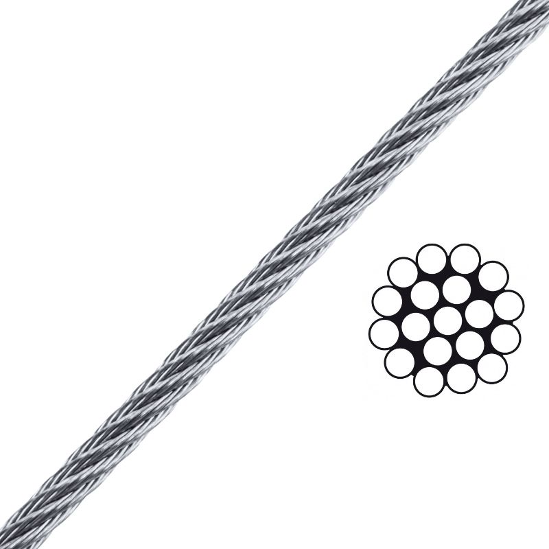 SODRONYKÖTÉL D1.0 T1*19 DIN 3053 HG. SZE:0.94KN VÁGOTT IMPORT KÖTÉL-ZSINÓR-ZSINEG-HEVEDER
