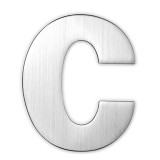 AJTÓBETŰ INOX C KICSI CSAVAROZHATÓ 90mm MAESTRO 93031 JELÖLŐSZÁMOK-BETŰK, PIKTOGRAM
