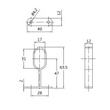 AMIG 8/3421 DARABRA MÁNDLIRÚDTARTÓ KÖZÉPSŐ 30*15mm BRONZ OVÁL ANTIK CSŐHÖZ  BÚTORTARTOZÉK