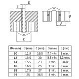 REJTETT ZSANÉR D10 14-19VAST. SÁRGARÉZ DUGÓPÁNT IMPORT AJTÓVASALAT