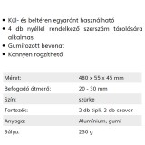 SZERSZÁMTARTÓ FALI 4 SLOT-OS UNIVERZÁLIS KERTI 48*5.5*4.5cm HANDY 57148B MŰHELYFELSZERELÉS