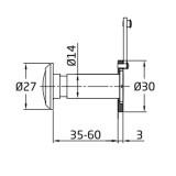 AMIG 1237 - MHA 163560LP AJTÓKITEKINTŐ D16/35-60mm CSILLOGÓ SÁRGARÉZ  AJTÓVASALAT