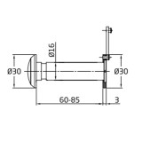 AMIG 1482 - MHA 166085LP AJTÓKITEKINTŐ D16/60-85mm CSILLOGÓ SÁRGARÉZ  AJTÓVASALAT