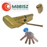 TESA T60 CIL.ZÁRBETÉT PONTFURATOS 30/60 GOMBOS 60 SÁRGARÉZ 5KULCSOS  AJTÓZÁR