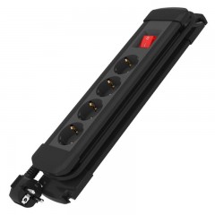 KÁBEL HOSSZABBÍTÓ-ELOSZTÓ 4-ES 04/02M KAPCSOLÓS FEKETE DÜWI G12428 KÁBELDOB-HOSSZABBÍTÓ-ELOSZTÓ