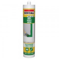 TÖMÍTŐ AKRIL FEHÉR 280ML ÁTFESTHETŐ - FAL ÉS MENNYEZET SOUDAL 154565 TÖMÍTÉSTECHNIKA