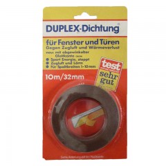 ABLAKSZIGETELŐ SZALAG 10M*32mm BARNA V ALAKÚ LETEX DUPLEX-DUPLO SZIGETELŐ SEGÉDANYAGOK
