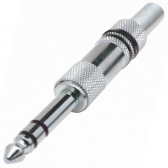 JACK DUGÓ 6.3mm SZTEREO TÖRÉSGÁTLÓVAL FÉM IMPORT SK 3M SZERELÉSI ANYAGOK
